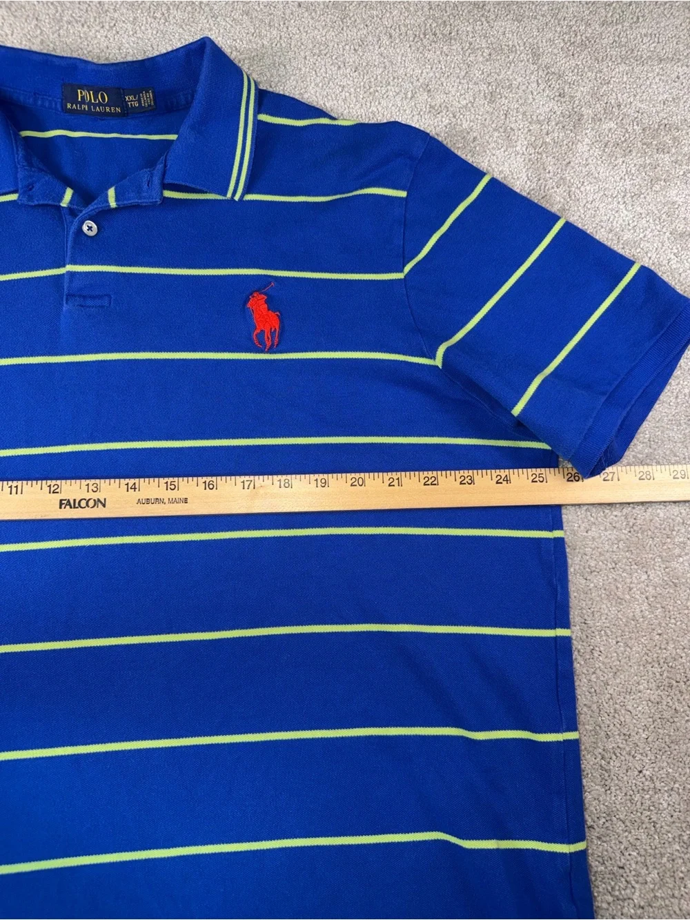 Polo Ralph Lauren Big Pony Polo Shirt Men’s  XXL Blue‎ Green Striped Red Pony